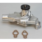 CHEVY SBC SHORT WATER PUMP ALUMINUM POLISHED HIGH VOLUME STAINLESS BOLT KIT INCLUDED BEST AVAILABLE